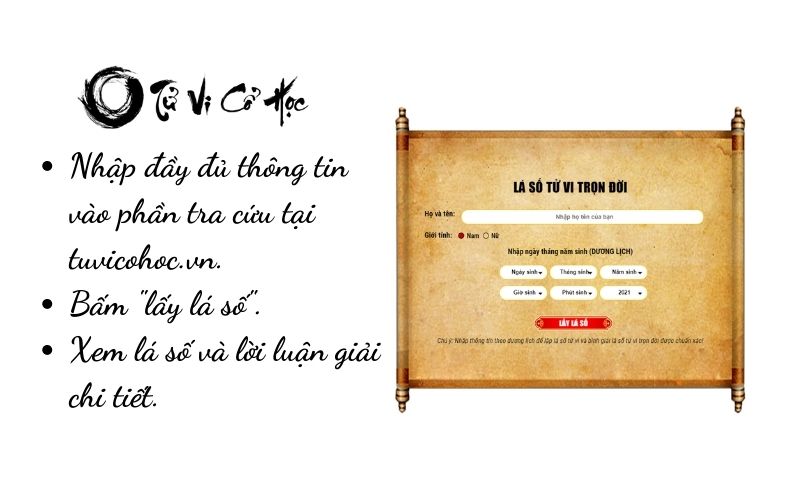 Lấy lá số tử vi trọn đời và bình giải chi tiết 2021 - Tử Vi Cổ Học