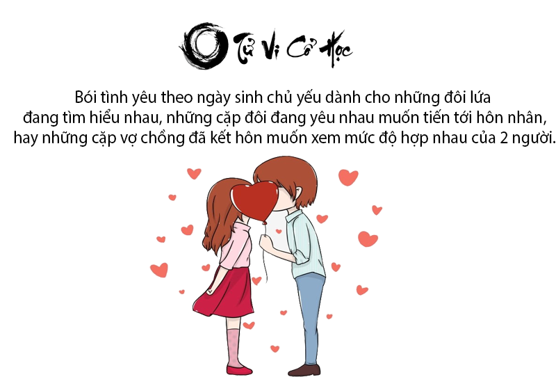 Bói tình yêu theo ngày sinh chuẩn xác - Tử Vi Cổ Học