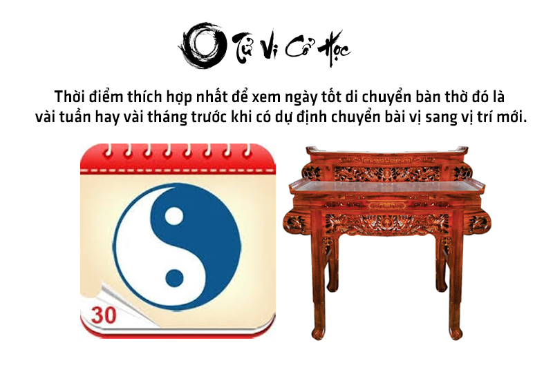 Xem ngày tốt xấu chuyển bàn thờ 2022 - Tử Vi Cổ Học