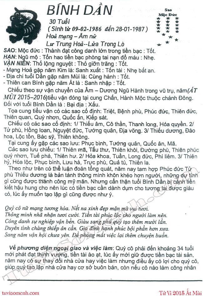 Tử vi 2015 tuổi Bính Dần nữ mạng chi tiết | Tử Vi Cổ Học